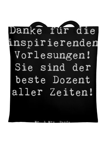 Mr. & Mrs. Panda Uni Tasche Spruch Bester Dozent mit Spruch in Schwarz
