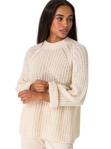 Zero  Pullover mit Stehkragen in Light Beige Melange