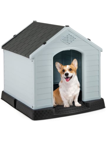 COSTWAY Hundehütte in Grau