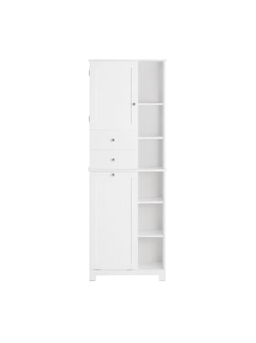 SoBuy Badezimmerschrank in Mattweiß - (W) 37 x (H) 170 x (L) 60 cm