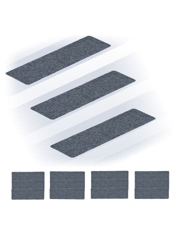 relaxdays 16 x Stufenmatten in Hellgrau - 65 x 20 cm