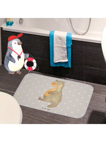 Mr. & Mrs. Panda Badteppich Otter Bauch ohne Spruch in Grau Pastell