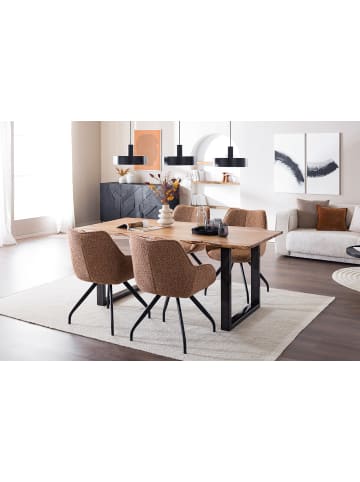 home24 Drehbarer Armlehnenstuhl ELUN 2er-Set in Kupfer