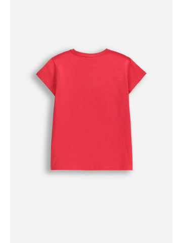 Coccodrillo Baumwoll-T-Shirt mit kurzen Ärmeln in himbeerrot