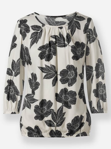 WITT WEIDEN Bluse in champagner-schwarz-bedruckt