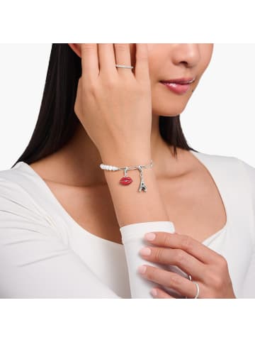 Thomas Sabo Charm-Anhänger Eiffelturm Mit Weißem Zirkonia in silber, weiß