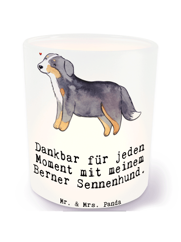 Mr. & Mrs. Panda Kerzenhalter Berner Sennenhund Moment mit Spruch in Transparent