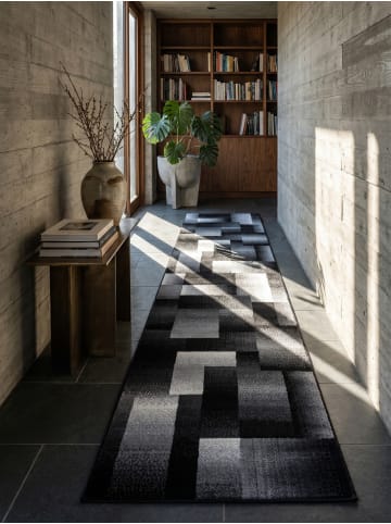 KADIMA DESIGN Teppich Kurzflor Waschbar Abstrakt-Karo ASPEN Strapazierfähig