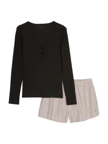Marc O'Polo Schlafanzug Mix & Match Cotton in black, nordic grey stripe