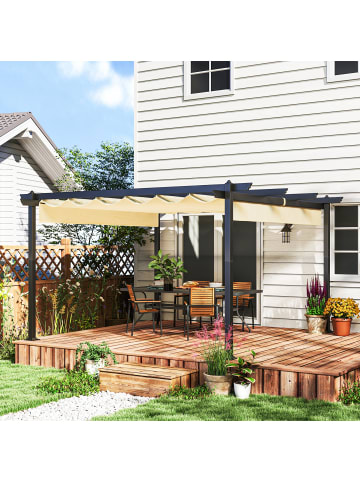 Outsunny Pergola 390L x 390B x 223H cm Beige