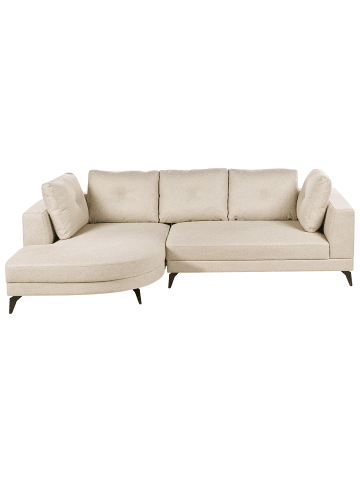 Beliani Ecksofa MARUM in Beige/Schwarz - (W) 262 x (H) 88 x (L) 151 cm