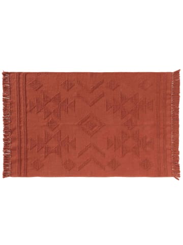 Douceur d’Intérieur Jacquard-Teppich mit Fransen CILAOS in Terrakotta, 120 x 170 cm