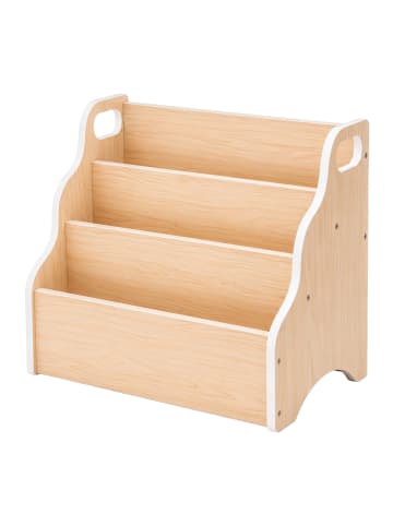 relaxdays Kinder-Bücherregal "3 Fächer" in Weiß – (B)51 x (H)31 x (T)28 cm