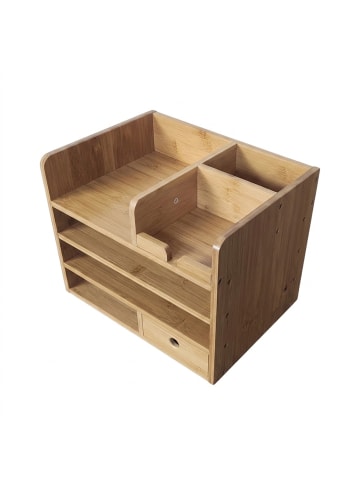 relaxdays Schreibtisch-Organizer in Braun