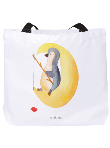Mr. & Mrs. Panda Schultertasche Pinguin Mond ohne Spruch in Weiß