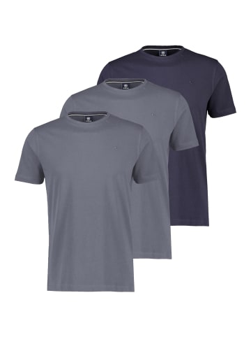 Lerros T-Shirt Basic in Grau / dunkelblau