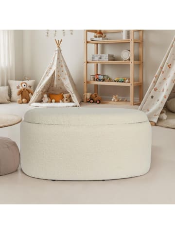 FineBuy Hocker und Sitzsäcke in Beige / Stoff / 81x62x40