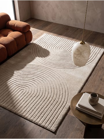 KADIMA DESIGN Teppich Kurzflor Geometrisch pflegeleicht Wohnzimmer Schlafzimmer Flur in Beige