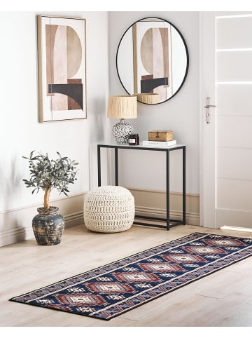 Beliani Kurzflor KANGAL in Blau/Rot/Beige - (W) 80 x (L) 240 cm