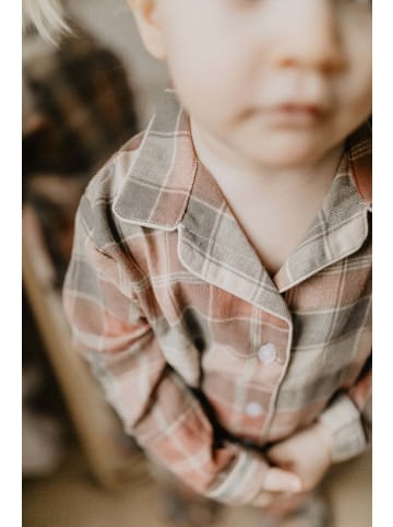 leevje Pyjama Set aus Flanell in red green checked