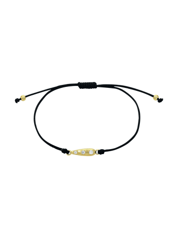 Noelani Armband Silber 925, gelbvergoldet, Textil in Gold