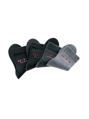 H.I.S Basicsocken in schwarz, anthrazit, grau, mittelgrau