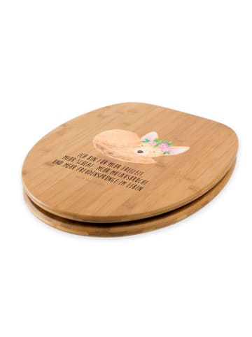 Mr. & Mrs. Panda Toilettendeckel Wüstenfuchs Blumen mit Spruch in Braun