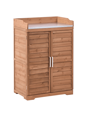 Beliani Pflanztisch TEREVILLE in Braun - (W) 67 x (H) 100 x (L) 45 cm