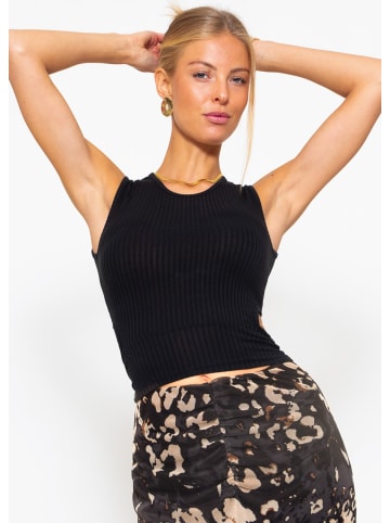 SASSYCLASSY Top mit Cut-Out in Schwarz
