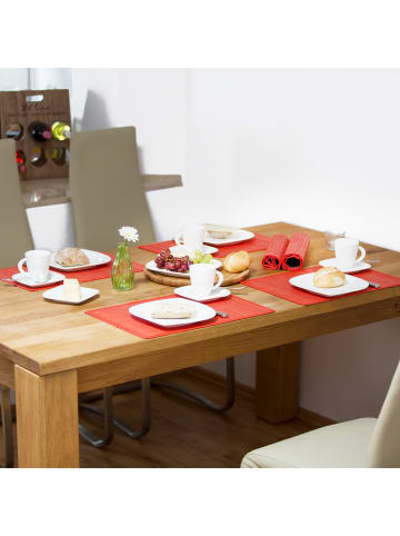 relaxdays 24 teiliges Tischset in Rot - (B)45 x (T)30 cm