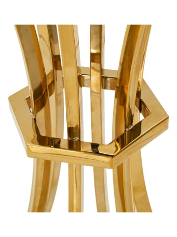 Mauro Ferretti Hoher Tisch aus Metall und Glas in Gold und Schwarz (Ø 40x81 cm)