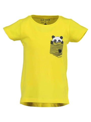 Blue Seven Mädchen kurzarm Sweatshirt mit Panda Print in Gelb