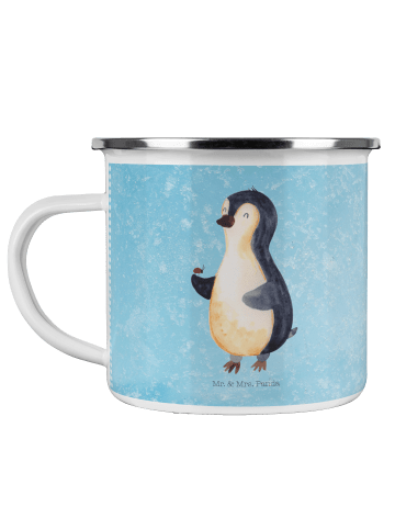 Mr. & Mrs. Panda Emaille Tasse Pinguin Marienkäfer ohne Spruch in Eisblau
