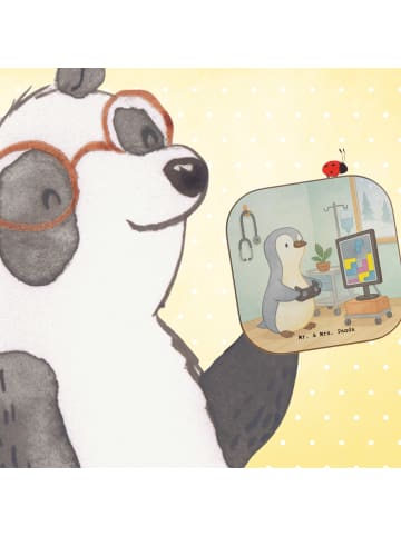 Mr. & Mrs. Panda Tischuntersetzer Pinguin Zocken Design ohne Spruch in Weiß