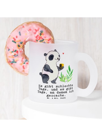 Mr. & Mrs. Panda Trinkglas Panda Geocaching mit Spruch in Transparent