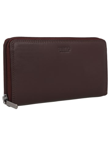 mano Donna Giulia Geldbörse Leder 20 cm in dunkelbraun