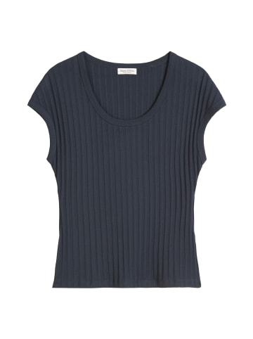 Marc O'Polo Pointelle-T-Shirt slim in Dark Navy