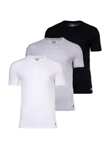 adidas T-Shirt 3er Pack in Schwarz/Weiß/Grau