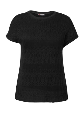 Street One Ajour T-Shirt in Schwarz