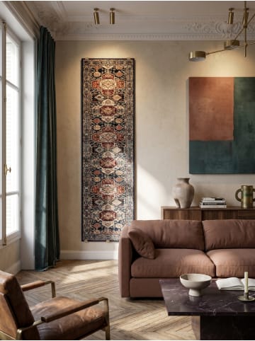 KADIMA DESIGN Hochflor-Teppich Kuschelig GLAZERT Geometrisch Weich Berber in Multicolor-Blau