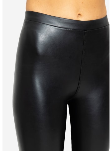 SASSYCLASSY Thermo Leggings in Lederoptik in Schwarz