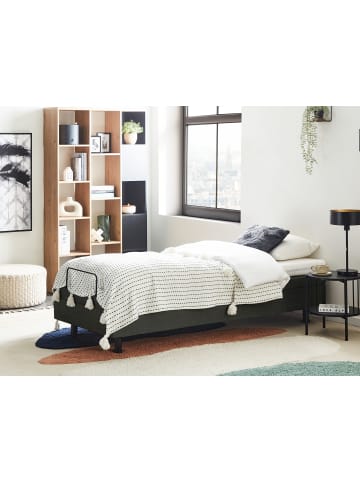 Beliani Einzelbett CASTELLAN in Grau/Schwarz - (W) 90 x (H) 37 x (L) 200 cm