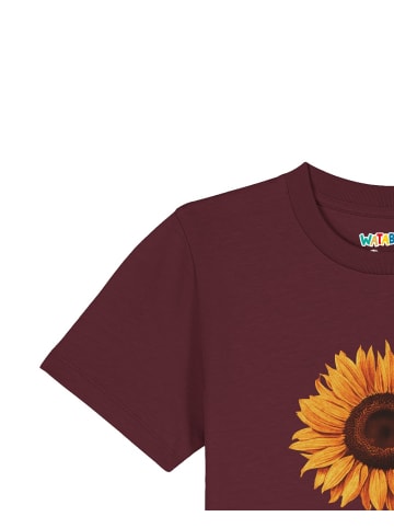 wat? Apparel T-Shirt Sonnenblume in Weinrot