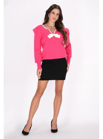 faina Damen Pullover in Pink Weiss