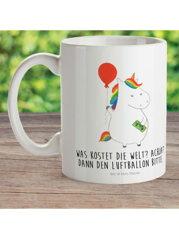 Mr. & Mrs. Panda Pott Einhorn Luftballon mit Spruch in Weiß