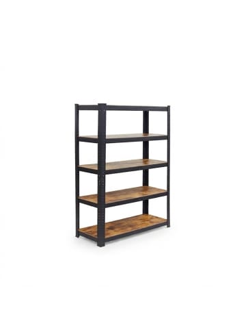 relaxdays Schwerlastregal in Schwarz/Braun - (B)100 x (H)200 x (T)50 cm