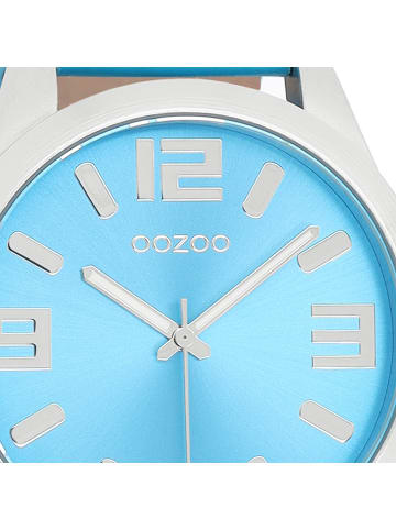 Oozoo Analog-Armbanduhr Oozoo Timepieces hellblau extra groß (ca. 46mm)