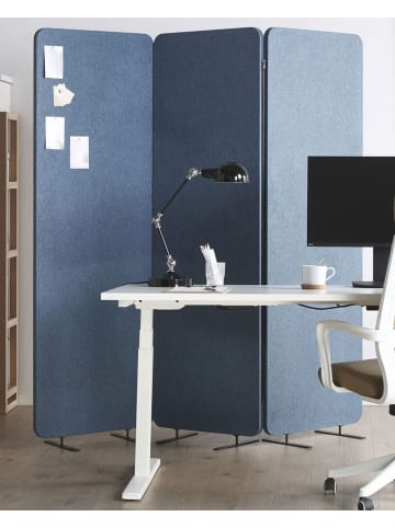Beliani Paravent STANDI in Blau - (W) 184 x (H) 184 x (L) 30 cm