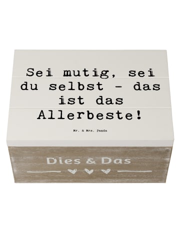 Mr. & Mrs. Panda Geschenkbox Spruch Mutig zu sich selbst stehen ... in Weiß