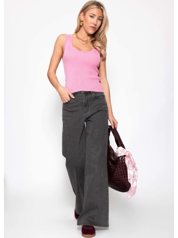 SASSYCLASSY Tank Top mit Bogenkante in Rosa